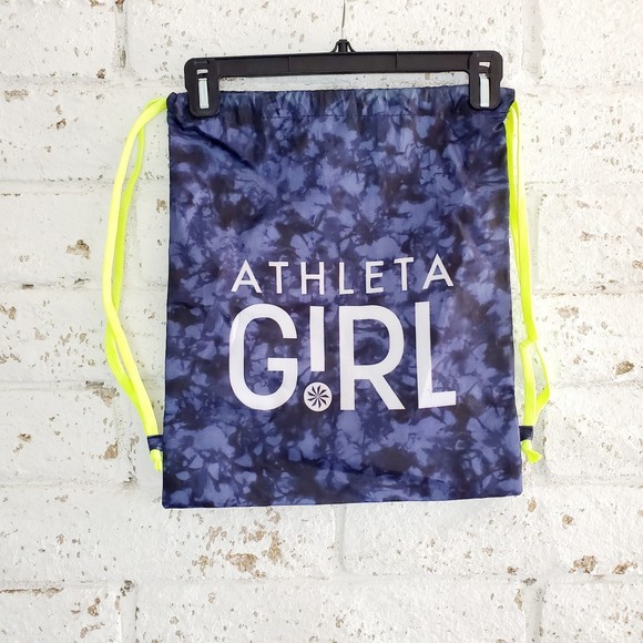 Athleta Handbags - ATHLETA Girl Drawstring Backpack Travel Sports Bag Camo Neon Straps